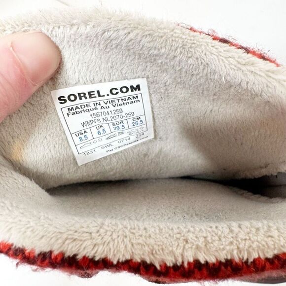 Sorel The Campus Boots Suede-Knit Madder Red Brown Winter Boots Women’s Size 8.5 - Picture 6 of 7